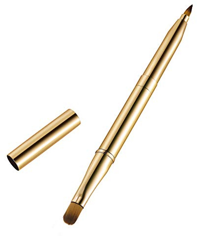 Frcolor 1 Stück Tragbare Lippenpinsel Doppelseitige Lippenstift Lip Gloss Applikator Make-Up Pinsel-werkzeug (Gold)