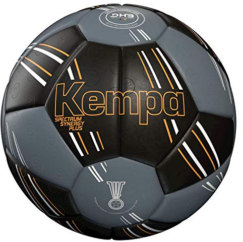 Kempa Spectrum Synergy Plus Handball Trainings- und Spielball mit einzigartiger 30-Panel-Konstruktion - schwarz/Anthra - Größe 3