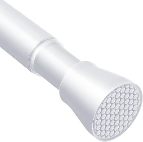 AIZESI 1 Stück Gardinenstange ohne Bohren 70-120cm Teleskopstange Vorhang Verstellbare Gardinenstange Vorhangstange Klemmstange Duschvorhangstange Vorhangstange ohne Bohren Weiß (Durchmesser 22mm)