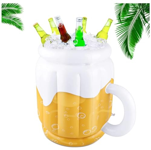 PHOGARY Aufblasbarer Biereimer für Sommerpartys, becherförmiger Getränkekühler für hawaiianische Luau Pool Beach-Themenparty, 44 * 32 cm