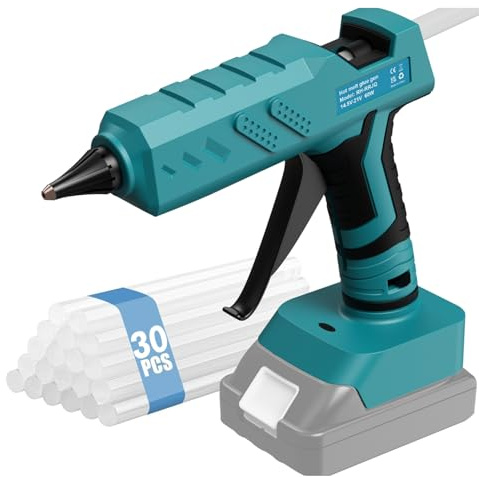 Kabellos Heißklebepistole Akku für makita 18V Akku Heißschmelzpistole, ideal für Reparaturen, Basteln, Heimwerken,Haus mit 30 x 11mm Sticks (Kein Akku)