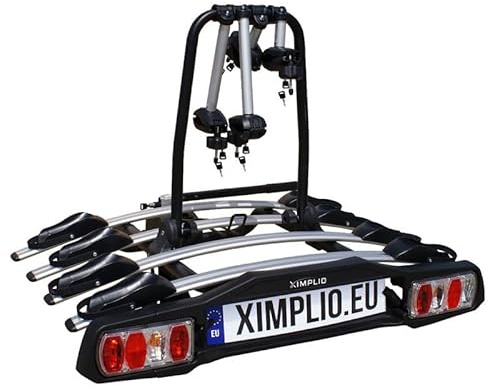 Fahrradträger für 4 Räder für Anhängerkupplung AHK - abklappbar Kupplungsträger mit Schnellkupplung (für 4 Räder)