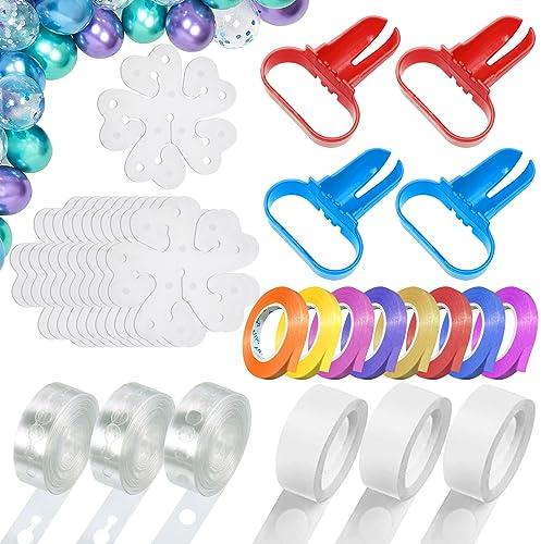 cersaty 30 Stk Ballon Clips set, Pflaumenförmige Blumenclips Ballon | mit Luftballon Girlande Band für Party,Hochzeit,Geburtstag Weihnachten Befreie deine Hände vom Schmerz des Einwickelns