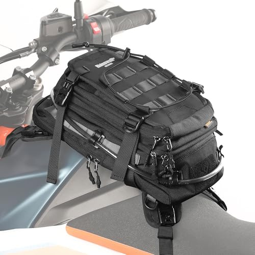Rhinowalk Multifunktional Tanktasche Tankrucksack mit Molle System Wasserblase Schultergurt Motorradtasche Motorrad Rucksack