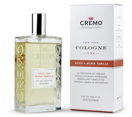 Cremo Eau de Toilette für Herren, Spice and Black Vanilla Cologne für Herren, Spicy Herrenparfum Geschenk für Männer, 100 ml