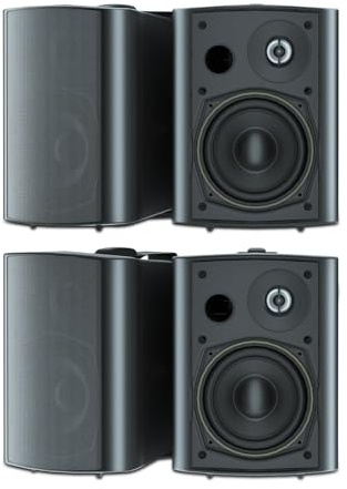 STUDIOFINIX 5,25 Zoll 600 Watt Wasserdicht Außenlautsprecher Outdoor-Lautsprecher Kompatibel mit Bluetoothfür Garten, perfekt für Terrasse, Veranda, Restaurant, Home (4 Lautsprecher)