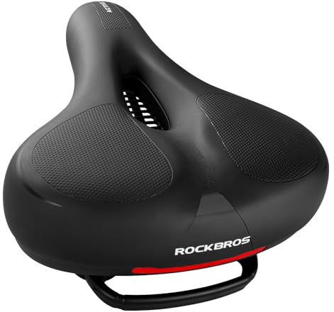ROCKBROS Fahrradsattel Bequem Gelsattel Herren Damen Ergonomischer Breiter Fahrradsitz Weich Memory Foam MTB Rennrad 26 * 22cm Atmungsaktiv Wasserdicht,Schwarz