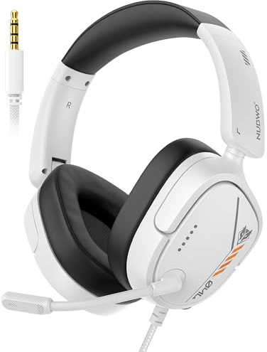 NUBWO HG04L Gaming Headset für PS5/PS4, Xbox Series X|S/Xbox One, Switch | 250g Leichtes, Klares Unidirektionales Mikrofon, Weiche Memory Ohrenschützer, 3,5mm Buchse für Gaming und Arbeit