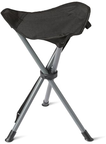 Amazon Basics Klapphocker für Camping, Falthocker mit Stahlrahmen, Tragbar, 102,0kg Tragkraft, 38,6cm x 38,6cm x 49,5cm, Schwarz
