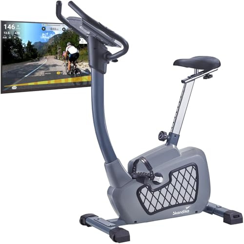 Skandika Wiry Ergometer Heimtrainer 11kg Schwungmasse 24 Trainingsprogramme 32 Widerstandsstufen Magnetbremssystem Bluetooth Kinomap App-Steuerung Transportrollen
