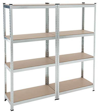 ESTEXO Steckregal Lagerregal 21 Modelle wählbar Schwerlastregal Regal Kellerregal Werkstattregal Werkbank Garagenregal (Verzinkt / 2x 160x80x40cm / 640kg)