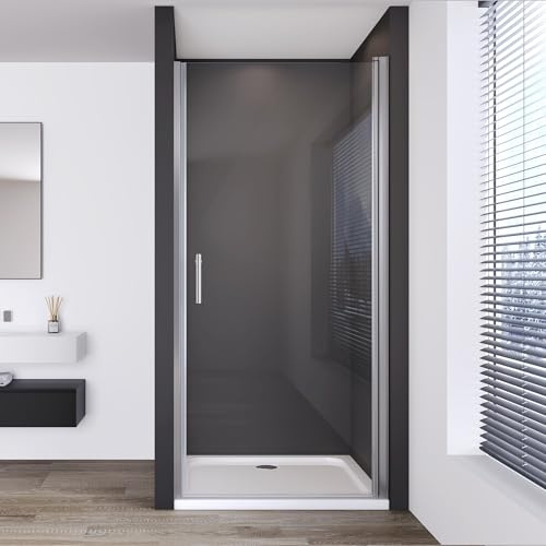 IMPTS Nische duschtür 100cm, Pendeltür Schwingtür Dusche Duschwand Duschkabine 6mm ESG Sicherheitsglas mit Nano Beschichtung 195cm