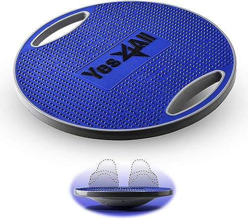 Yes4All P617 Balance Board inkl, Wackelboard Sport mit Griff und Rutschfester Oberfläche; Wackelbrett Balance Board Ø 40cm - Ø 41cm, Farbenfroher für Ihr Stabilitäts- und Ganzkörpertraining