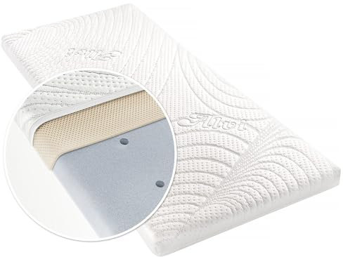 Alvi Matratze für Beistellbett & Wiege Tencel & Dry - 90x40 cm Babymatratze mit Funktionsbezug mit Nässeschutz und Luftkanälen - Oeko-TEX® Standard 100 geprüft, atmungsaktiv, allergikergeeignet - Weiß