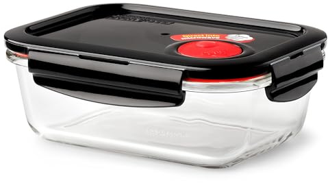 Lock & Lock Frischhaltedose aus Glas mikrowellengeeignet - Oven Glass - Für Backofen, Mikrowelle & zum Einfrieren - Mikrowellengeschirr mit Deckel, 630 ml