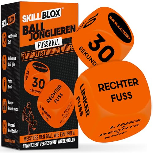 Skill Blox Fußball Würfelspiel 2 Stück | Fussball Geschenke für Jungen 8-12 | Fussballtraining & Ballkontrolle für Kinder | Jonglieren lernen ohne Bildschirm | Geschenk für Jungen & Mädchen 8-12 Jahre