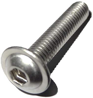 10 Stück Linsenkopf Schrauben mit Flansch M6x10 mm - ISO 7380/2 - A2 Edelstahl - Innensechskant - V2A – Linsenflanschkopfschrauben (10, M6x10 mm)