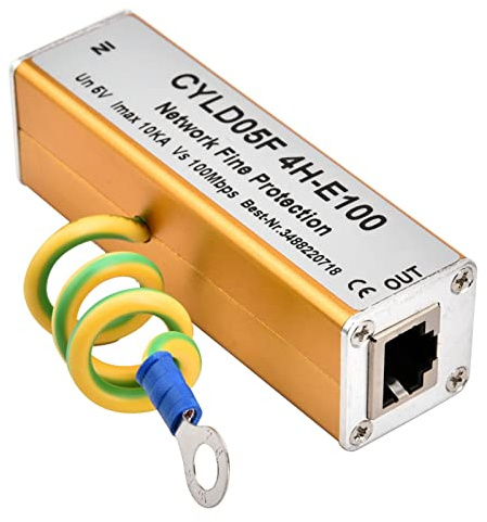 Vollschutz Ethernet-Überspannungsschutz, Blitzableiter, 5V | RJ45/RJ11 kompatibel, Ableitmodul, Netzwerkgerät für Überwachung Beleuchtung