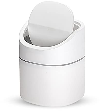 Gsrhzd Mini Mülleimer, Tischabfalleimer, Tischmülleimer mit Deckel, Verwendet für Familie Wohnzimmer Schlafzimmer Badezimmer Büro Auto Innen Kunststoff Mülleimer (2L)