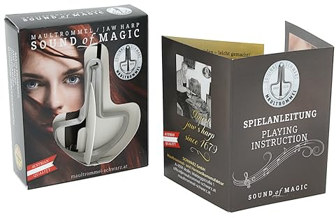 Maultrommel Mundtrommel Geschenkset Schwarz Österreich Jaw Harp mit Anleitung (Nr.12 (85mm))