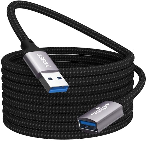 lalasis USB 3.0 Verlängerung Kabel 5M,5Gbps USB-Verlängerungskabel A auf A USB-Verlängerungskabel für USB-Stick,Kartenleser,Tastatur,Drucker,Scanner,Kamera,Maus,Headset,USB-Hub,Drucker,Webcam,PS5/4