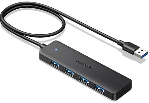 UGREEN 4-Port USB 3.0 Hub Verteiler 5Gbps USB Mehrfachstecker Splitter für MacBook, iMac, Surface, Dell, Thinkpad, USB Stick, Mobile HDD, Desktop PC und mehr (60cm)