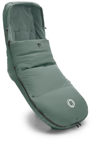 Bugaboo Performance Winter Fußsack für die kalte Jahreszeit, unverzichtbares Kinderwagen-Zubehör mit Kapuze und Zwei-Wege-Reißverschluss, Fußwärmer in Pine Green
