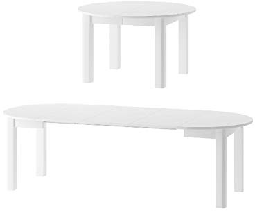 MPS Möbel praktisch Tisch INDUS 105x76x105 cm cm Esstisch mit ausziehbarer Tischplatte auf 240 cm ausziehbar Küchentisch Esszimmertisch Ausziehtisch (Weiß Matt)