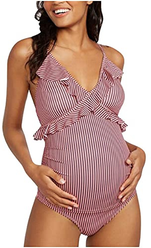 Kielsjajd Schwangerschaft Bademode Schwarz Umstands-Tankini mit Slip Attraktiver Schwangerschafts-Badeanzug im individualen Look/Umstands-Badeanzug (A13, XXL)