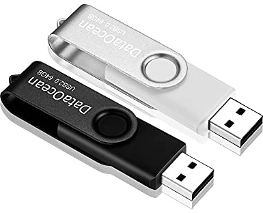 DataOcean USB Stick 2 Stück 64GB USB 2.0 High Speed Speicherstick USB-Sticks Memory Stick(64GB Schwarz,Silber)