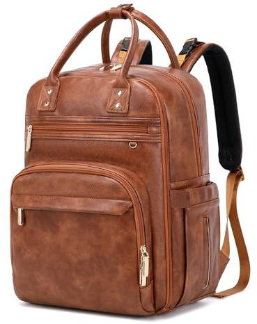 LORADI 18-Pockets Windel Bag Rucksack mit wasserdichten Taschen und Kinderwagen Schnalle, wandelbare Tragetasche (Bronze)