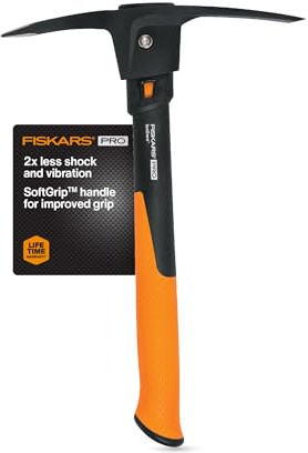 Fiskars 751220-1001 Pro IsoCore Hacke/Spitzhacke, 0,7 kg, Orange/Schwarz