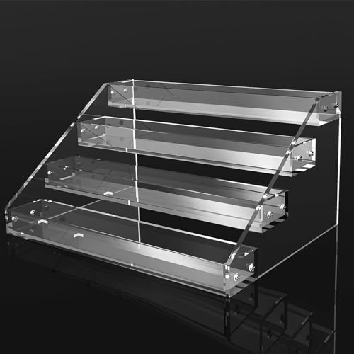 Feelhap Nagellack Aufbewahrung 4-stöckiges Acryl Nagellack Organizer Halter | Makeup Organizer Nagellack Regal Acryl Nagellackständer Kosmetik Aufbewahrungsbox für Lippenstift,Parfüm,Hautpflege