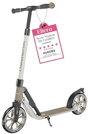 HUDORA BigWheel® 205 Advanced Scooter - Komfortabler Aluminium-Roller für bis zu 100kg - Höhenverstellbarer & zusammenklappbarer Tretroller - Kick-Scooter für Kinder/Jugendliche & Erwachsene