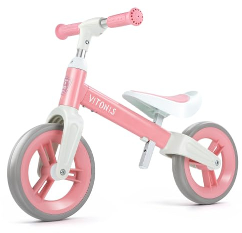 VITONIS Laufrad ab 1.5-4 Jahre bis zu 25 kg, Lenkrad und Sattel höhenverstellbar, Lenkradschloss, Ultraleicht Kinderlaufrad Balance Fahrrad für Jungen Mädchen