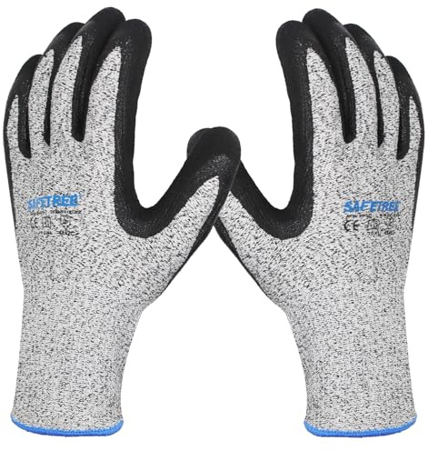 SAFETREE Schnittschutzhandschuhe, HPPE Schnittfeste Handschuhe, für Metzger, Küche, Austernöffnen, Fleischschneiden, Holzschnitzen und Garten (1, 10/XL)