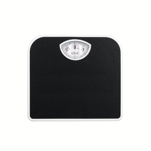 TRADIZIONELLE MECHANISCHE PERSONENWAAGE ANALOGE, SKALA FÜR 130KG IZ9201, EINFACHE KALIBRIERUNG, STABILES METALLGEHÄUSE, LEICHT ABLESBAR, SCHWARZ