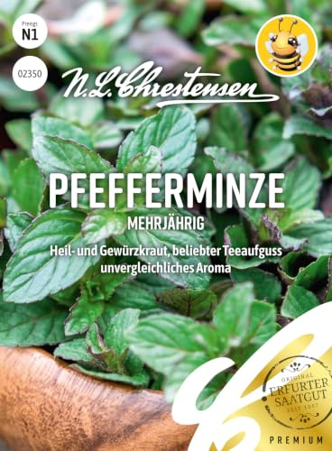 Chrestensen Pfefferminze Samen | Kräutersamen für Garten Balkon Küche - Mehrjährig Winterhart - Mentha piperita Saatgut für Hobbygärtner Selbstversorger