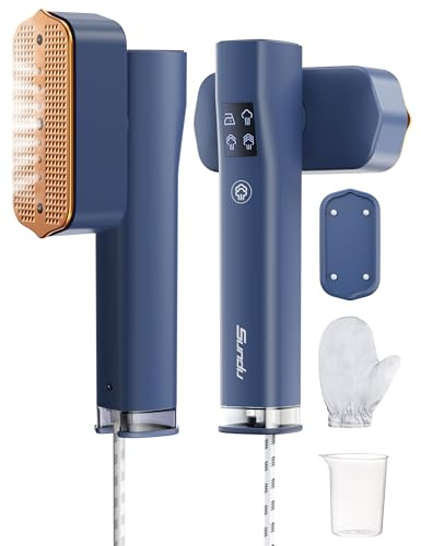 Dampfglätter, Steamer Reisebügeleisen mit Dampf, Faltenentferner, 15s schnelles Aufheizen, LED Display, 4 Dampfmodi, Blau