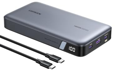 UGREEN Nexode Power Bank 25000mAh 145W, 2X USB-C+1x USB-A, Space Grau | USB-C Port max. 140W (PD3.1), für Reisen/Büro, Laptop/Handy-Aufladung, Kompatibel mit MacBook, Dell, iPhone, Galaxy Serie