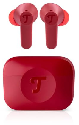 Teufel AIRY TWS 2 - Kabellos In-Ear Bluetooth Kopfhörer True-Wireless mit Active Noise Cancelling, IPX4 Wasserfest, 6 eingebauten Mikrofonen, Lange Akkulaufzeit (42 h), Touch Control - Ruby red