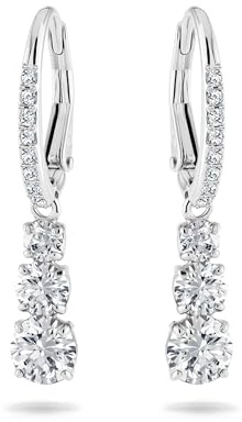 Swarovski Stilla Attract Trilogy Ohrringe, Weiss, Rhodiniert