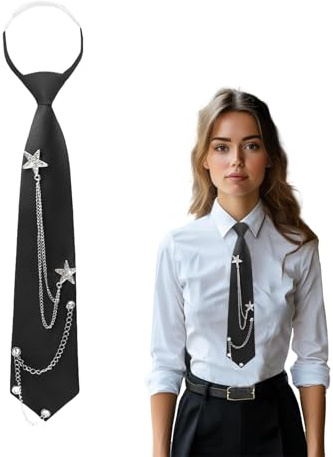 Kinretixia Lange, schmale JK-Uniform-Krawatte für Damen und Mädchen - Verstellbar für Abschlussfeiern, Business