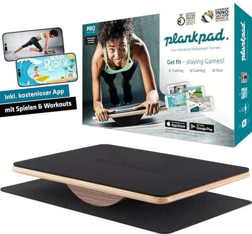 Plankpad PRO - Plank & Balance Board, werde spielend Fit mit Spielen & Workouts auf iOS/Android App, Core Trainer, Ganzkörper-Fitness Trainingsgerät