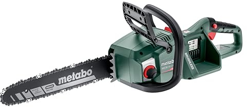 metabo MS 36-18 LTX BL 40 Akku-Kettensäge, 18V Motorsäge mit | 40 cm Schwertlänge, Oregon Kette, 22 m/s Speed, inkl. Sägekettenschutz & Kombischlüssel, ohne Akku & Ladegerät