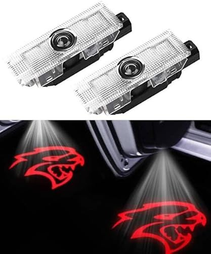 Duleutgnu 2 Stück LED Autotür Türbeleuchtung Beleuchtung KFZ Türen Einstiegsbeleuchtung Door Willkommen Logo Lichter 3D Emblem (Glaslinse)
