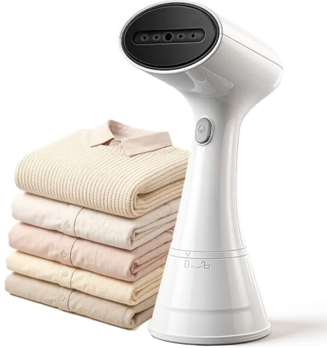 OLAYMEY steamer Dampfglätter 1000W, Steamer für Kleidung, 220ml Wassertank, Tragbarer Dampfbügeleisen, Handheld Dampfbürste, Leicht Dampfbügler für Zuhause, Büro, Reisen, Weiß