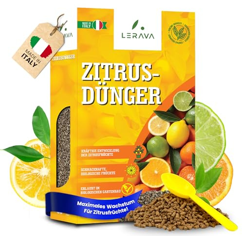 LERAVA® Zitrusdünger für alle Zitruspflanzen [Bio] - (800g) - Biologischer Zitruspflanzendünger - Citrus dünger für Zitronenbaum, Orangen, Limetten, Olivenbaum, Kumquat und mediterrane Pflanzen