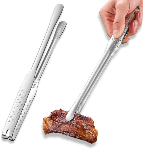 1 Stück Edelstahl Professionelle Kochzange, Grillzange, Servierzange, Fleischzange, Salatzange, Gebäckzange, Lebensmittelqualität, geeignet für Kochen,Grill,Salat,Buffet,Servieren Kuchen,Pasta(23.6cm)