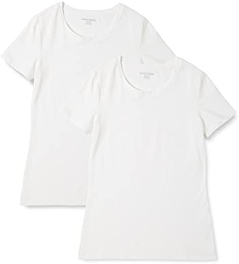 Amazon Essentials Damen T-Shirt mit kurzen Ärmeln und Rundhalsausschnitt in normaler Passform, Multi-Packs